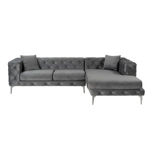 NORDVÄRK Como Eco Hjre hjrnesofa - antracitgr polyester og metal