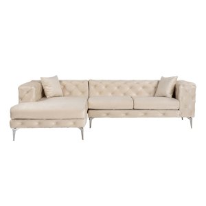 NORDVÄRK Como Eco Venstre hjrnesofa - beige polyester og metal