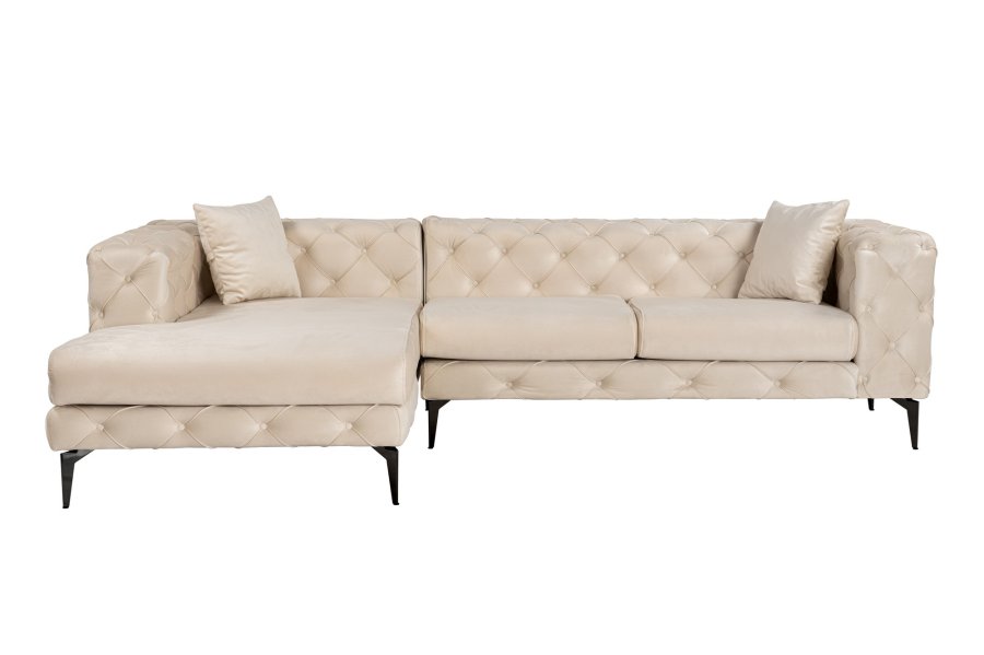 NORDVRK Como Eco Left - Beige, svart hjrnesofa