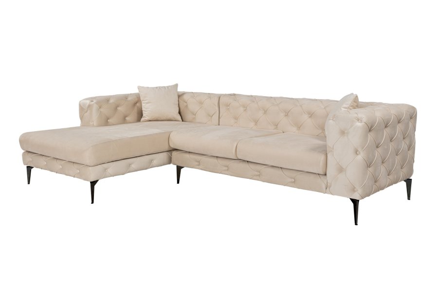 NORDVRK Como Eco Left - Beige, svart hjrnesofa
