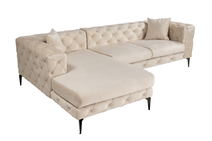 NORDVRK Como Eco Left - Beige, svart hjrnesofa
