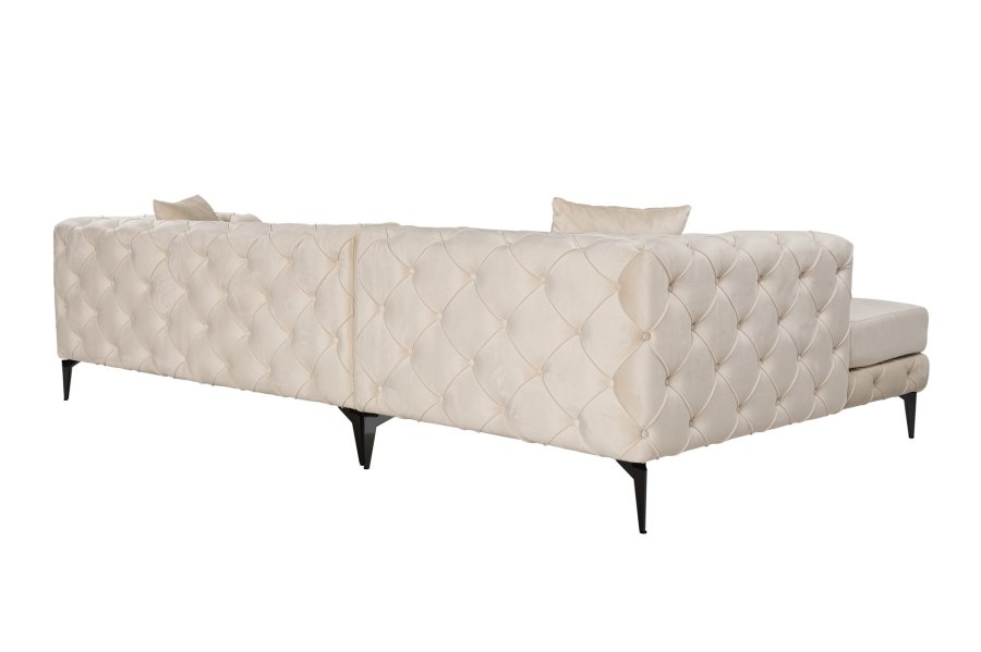 NORDVRK Como Eco Left - Beige, svart hjrnesofa