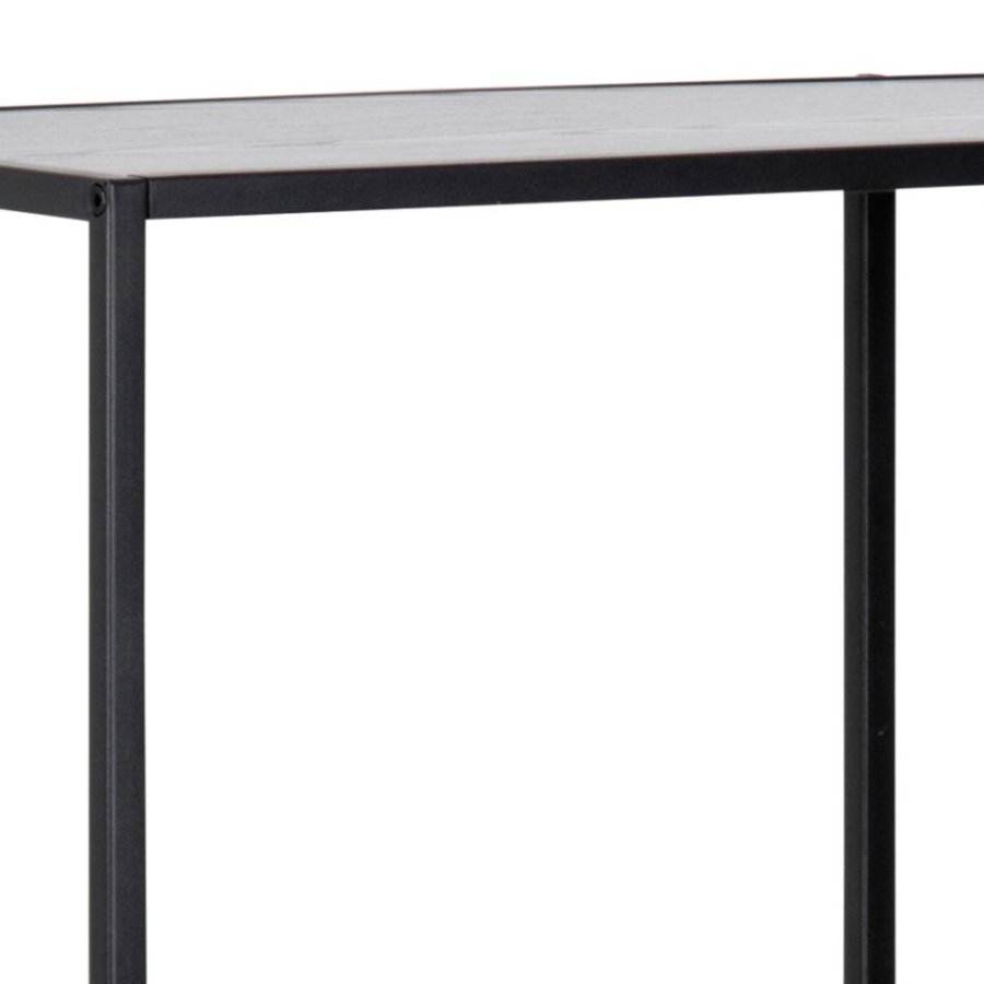 ACT NORDIC Seaford bogreol, m. 3 hylder - sort ask melamin og sort stl