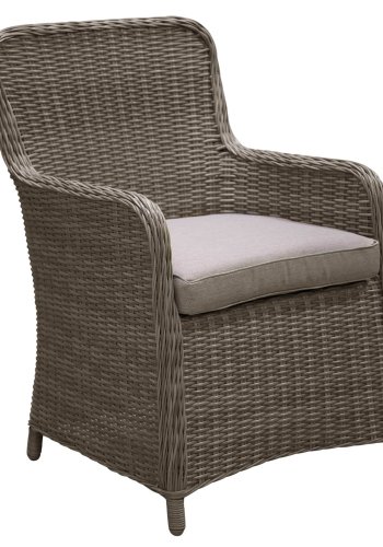 VENTURE DESIGN Wembley Trädgrdsstol med Armstöd och Dyna - Naturlig / Sandfärgad Polyester och Stl