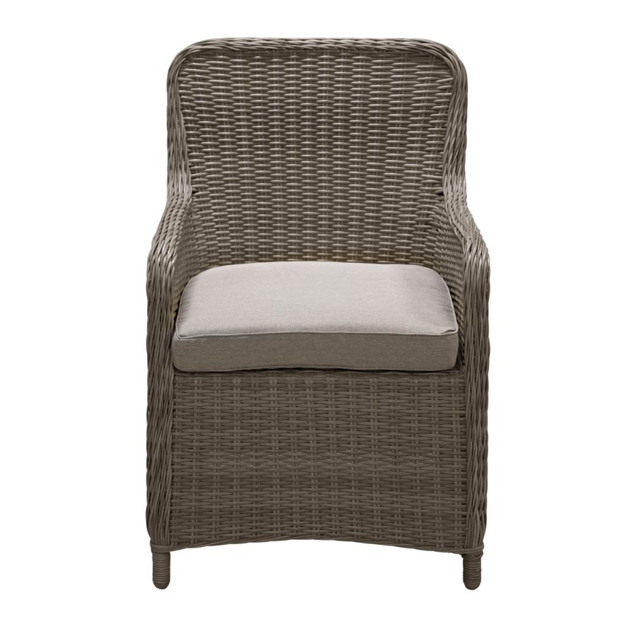 VENTURE DESIGN Wembley Trädgrdsstol med Armstöd och Dyna - Naturlig / Sandfärgad Polyester och Stl