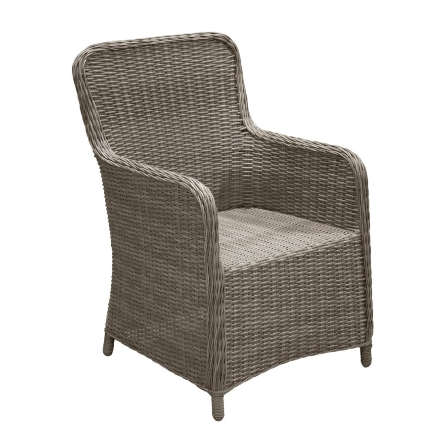 VENTURE DESIGN Wembley Trädgrdsstol med Armstöd och Dyna - Naturlig / Sandfärgad Polyester och Stl
