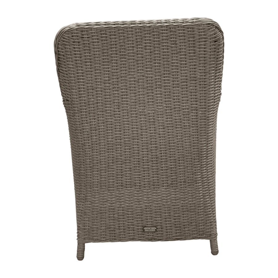 VENTURE DESIGN Wembley hagestol med armlener og pute - gr polyester og stl 