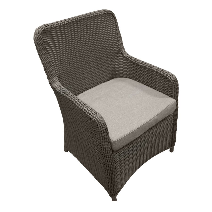 VENTURE DESIGN Wembley hagestol med armlener og pute - gr polyester og stl 