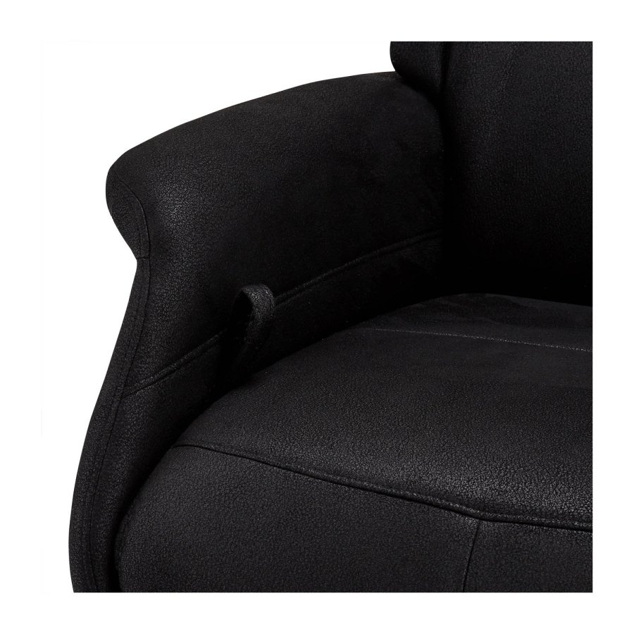 Delta Relaxsessel mit Armlehnen - schwarzer Stoff und Metall