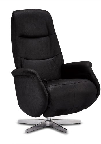 Delta Relaxsessel mit Armlehnen - schwarzer Stoff und Metall