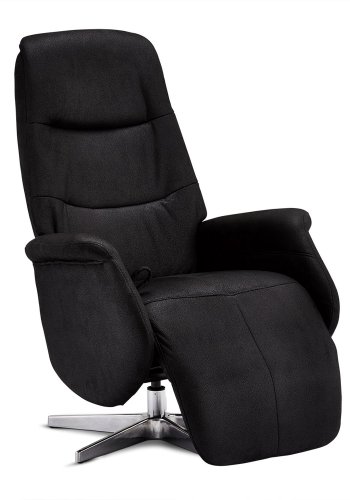 Delta Relaxsessel mit Armlehnen - schwarzer Stoff und Metall