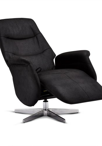 Delta Relaxsessel mit Armlehnen - schwarzer Stoff und Metall