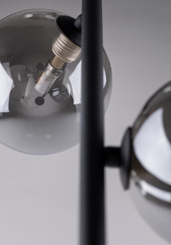 TK Estera gulvlampe, m. 3 skjermer - glass og sort metall