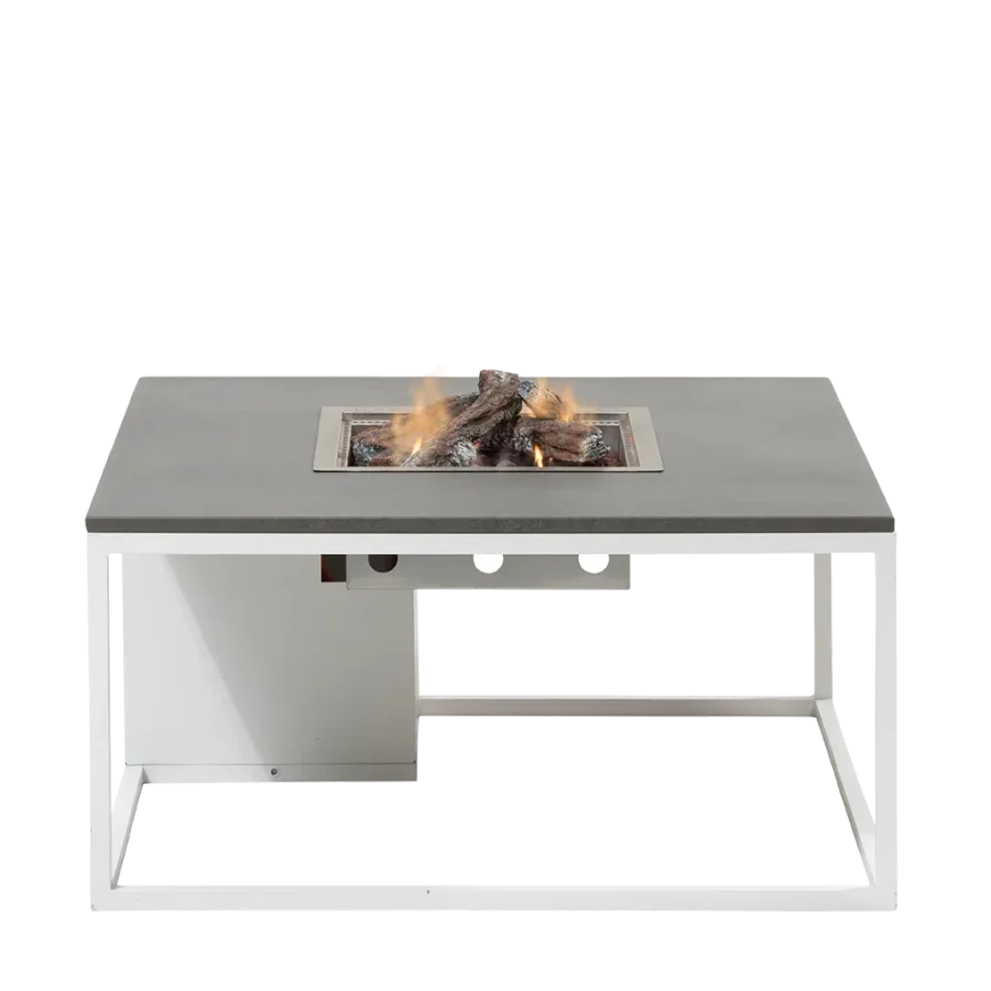 COSI FIRES Cosiloft 100 lounge brannbord, firkantet - gr og hvit aluminium (100x100)