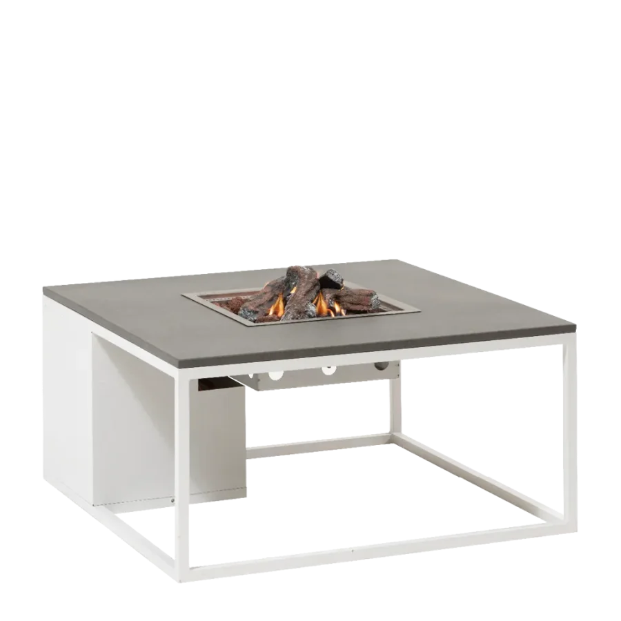 COSI FIRES Cosiloft 100 lounge brannbord, firkantet - gr og hvit aluminium (100x100)