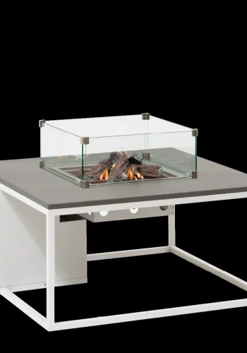 COSI FIRES Cosiloft 100 lounge brannbord, firkantet - gr og hvit aluminium (100x100)