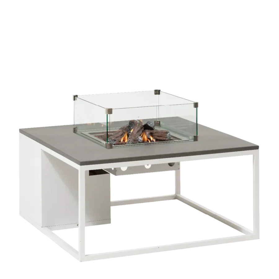 COSI FIRES Cosiloft 100 lounge brannbord, firkantet - gr og hvit aluminium (100x100)