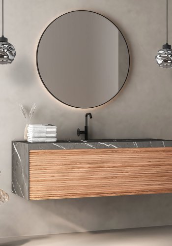 TK Zulia taklampe - glass og sort metall