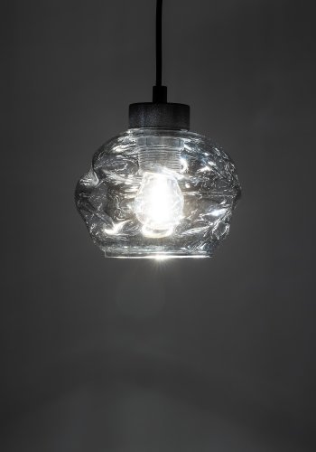 TK Zulia taklampe - glass og sort metall