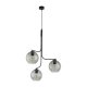 TK Cesar loftlampe, m. 3 skrme - grafit glas og stl