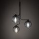 TK Cesar loftlampe, m. 3 skrme - grafit glas og stl