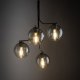 TK Cesar loftlampe, m. 4 skrme - grafit glas og stl
