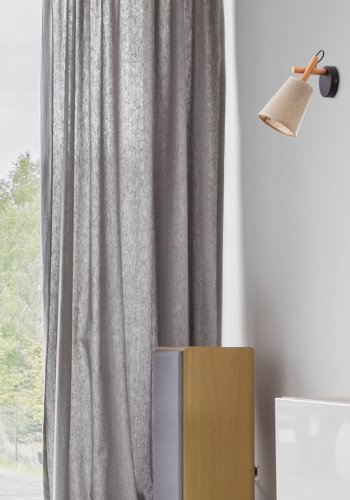 TK Vaio vegglampe - naturlig linstoff og tre