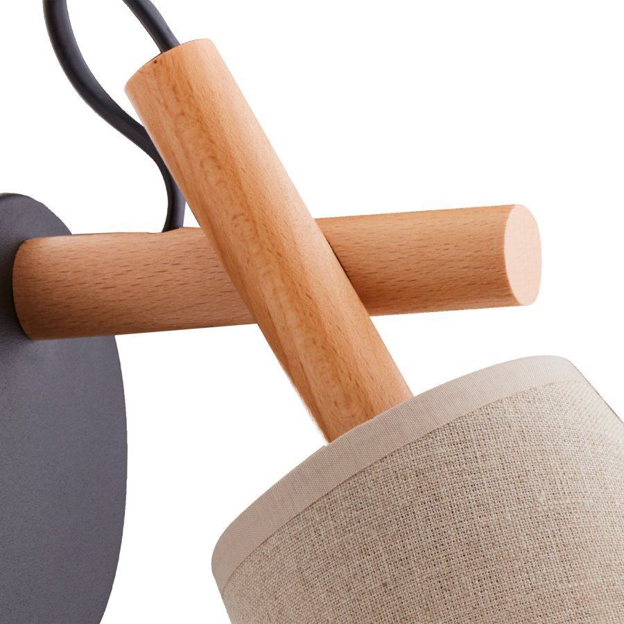 TK Vaio vegglampe - naturlig linstoff og tre