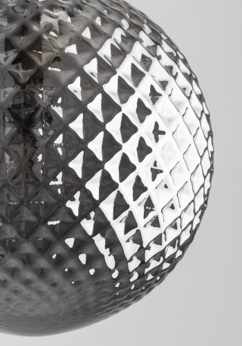 TK Elena loftlampe, rund - grafit glas og sort metal