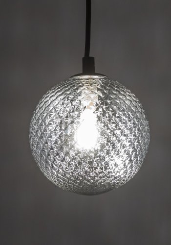 TK Elena loftlampe, rund - grafit glas og sort metal