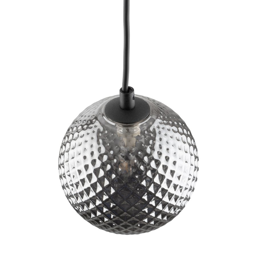 TK Elena loftlampe, rund - grafit glas og sort metal