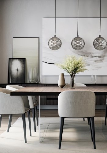 TK Elena taklampe, m. 3 skjermer - grafittglass og sort metall