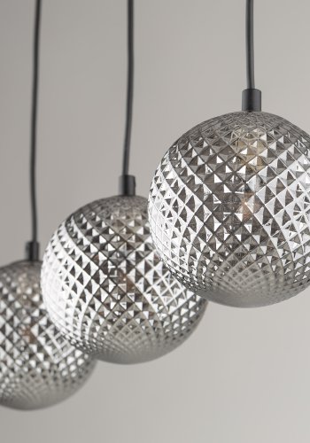 TK Elena taklampe, m. 3 skjermer - grafittglass og sort metall