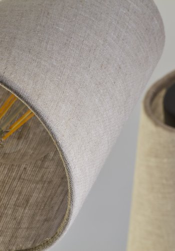 TK Vaio taklampe, m. 3 skjermer - naturlig linstoff, tre og metall