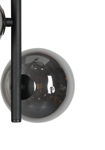 TK Estera loftlampe, m. 3 skrme - glas og sort metal