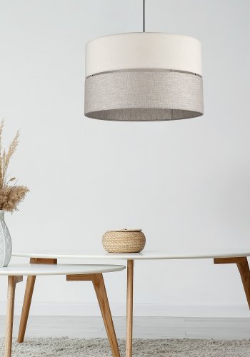 TK Eco loftlampe 380, rund - natur stof og natur fyrretr