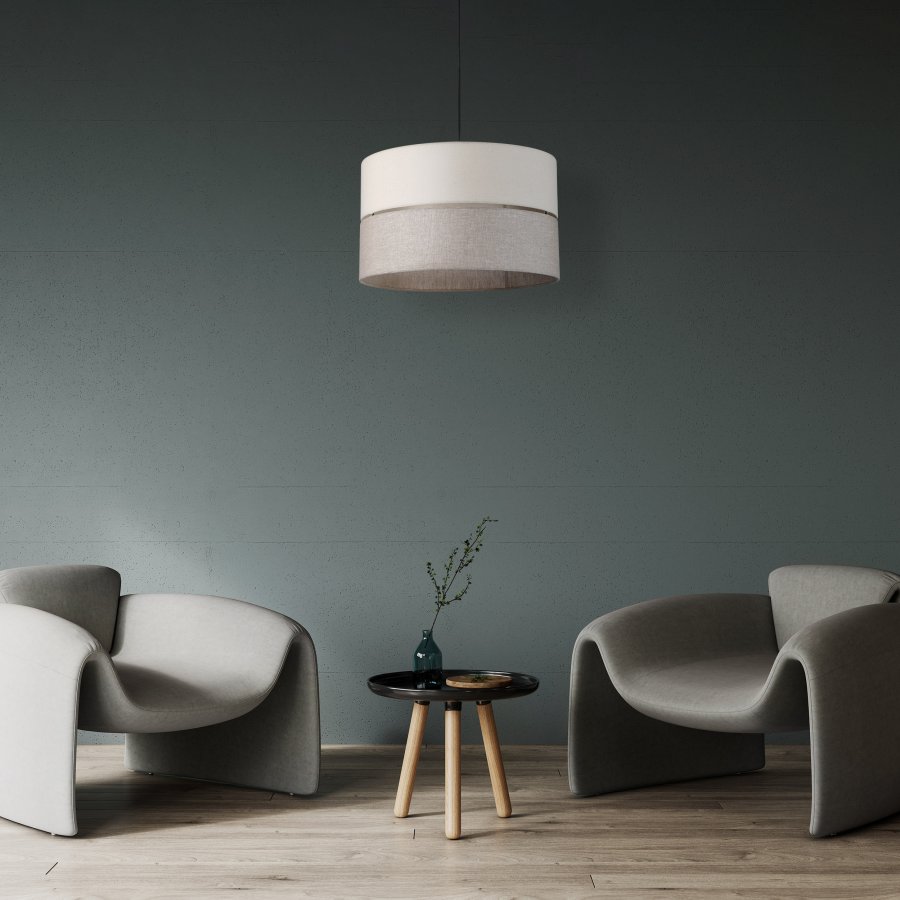 TK Eco loftlampe 380, rund - natur stof og natur fyrretr