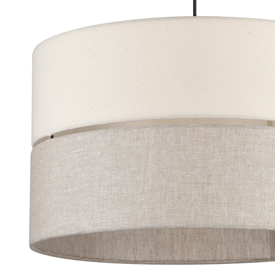 TK Eco taklampe, rund - naturstoff og naturlig furu