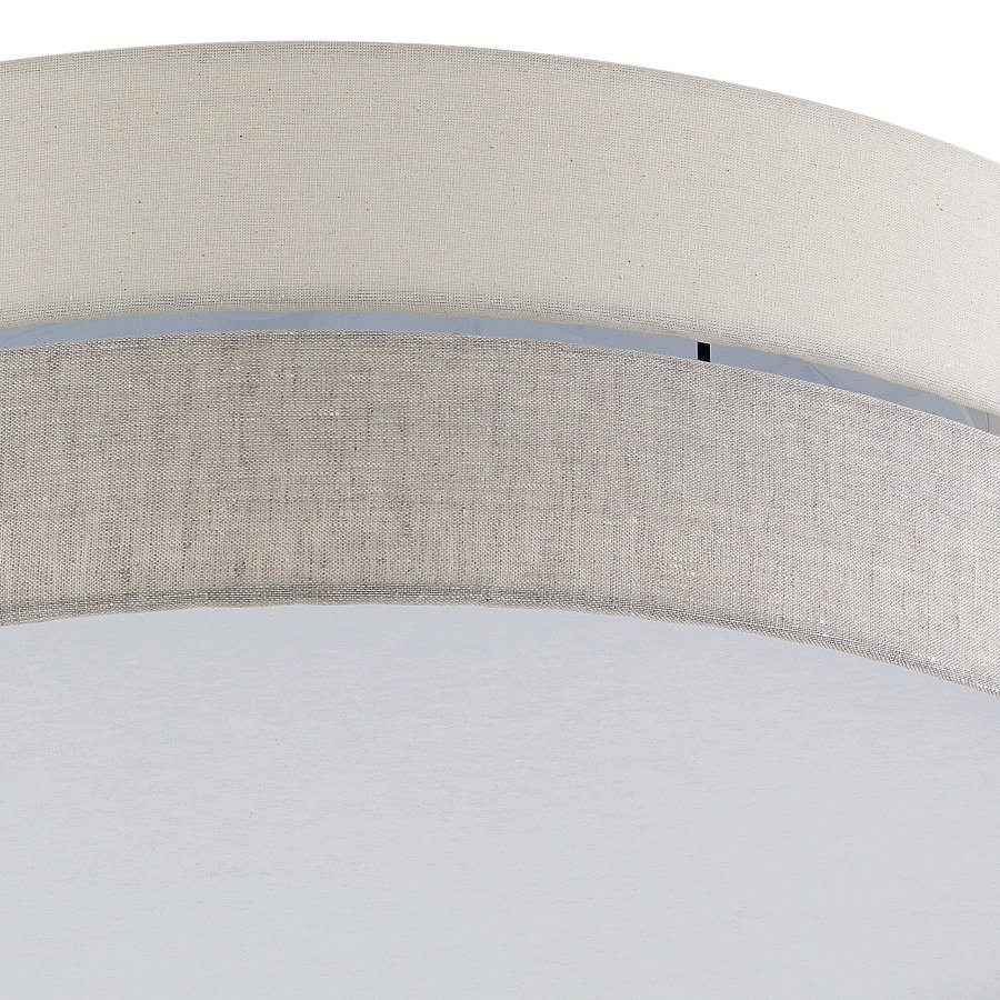 TK Eco loftlampe, rund - natur stof og hvid metal