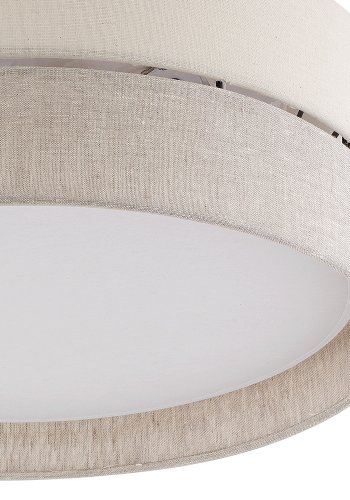 TK Eco loftlampe 450, rund - natur stof og hvid metal