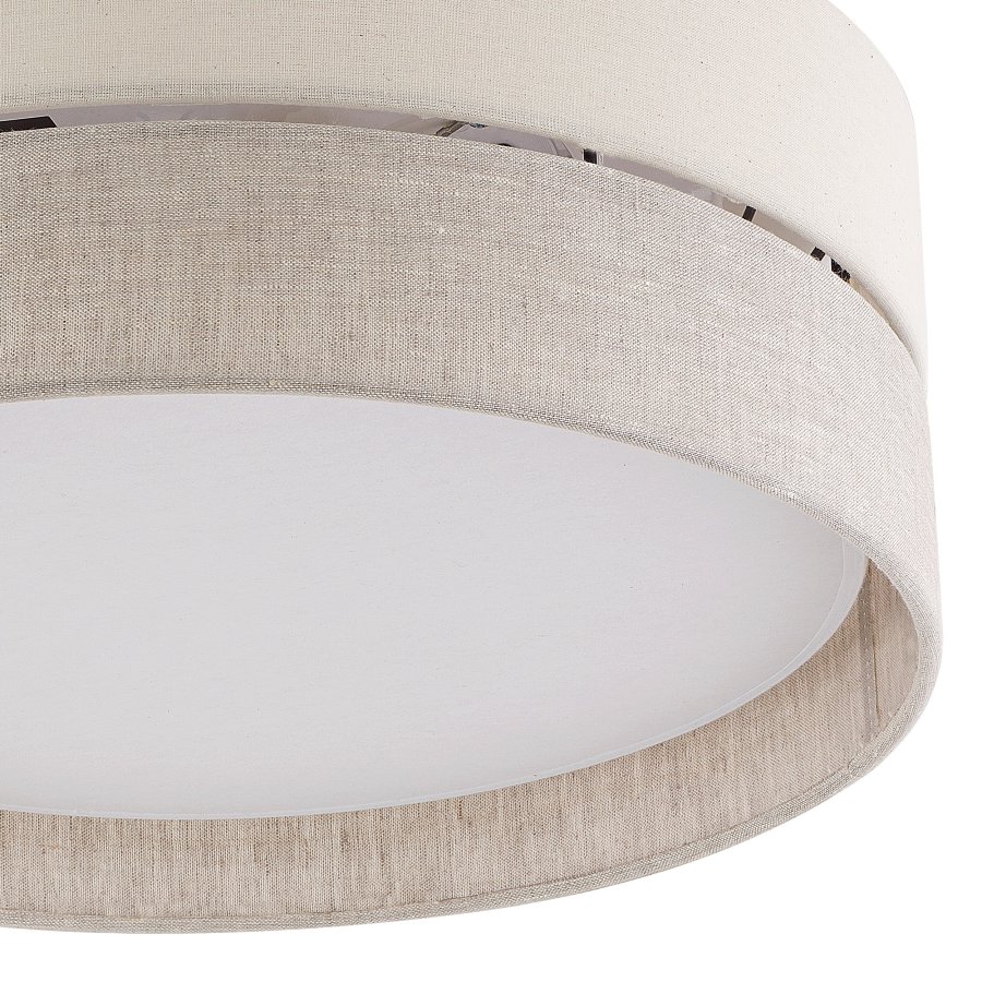 TK Eco loftlampe 450, rund - natur stof og hvid metal