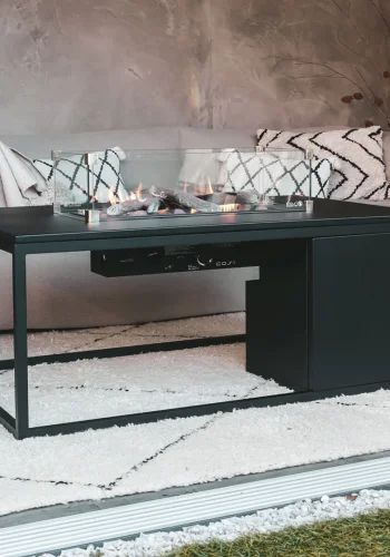 COSI FIRES Cosiloft 120 Lounge-Feuertisch, rechteckig – schwarzes Aluminium (120x80)