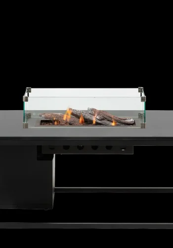 COSI FIRES Cosiloft 120 Lounge-Feuertisch, rechteckig – schwarzes Aluminium (120x80)