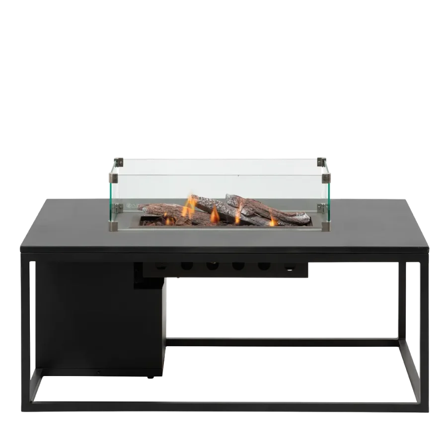 COSI FIRES Cosiloft 120 Lounge-Feuertisch, rechteckig – schwarzes Aluminium (120x80)