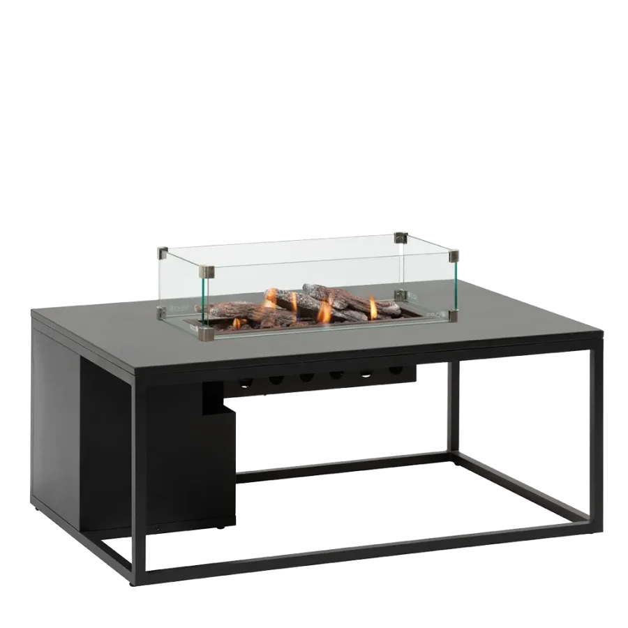 COSI FIRES Cosiloft 120 Lounge-Feuertisch, rechteckig – schwarzes Aluminium (120x80)