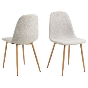 ACT NORDIC Celia spisebordsstol - lysegr stof og egefolieret stl