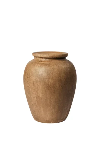 BROSTE COPENHAGEN Uma Vase, rund – hellbraune Terrakotta (H:30)