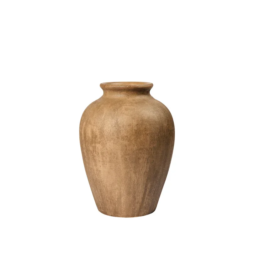 BROSTE COPENHAGEN Uma Vase, rund – hellbraune Terrakotta (H:40)