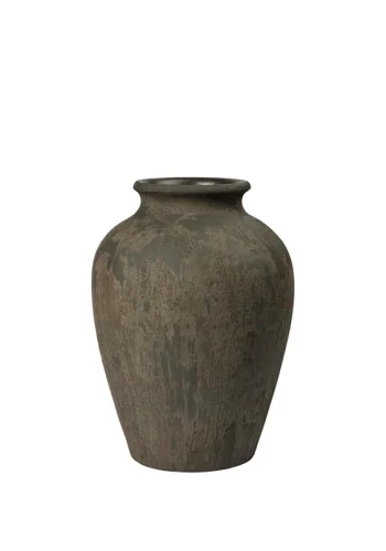 BROSTE COPENHAGEN Uma Vase, rund – dunkelbraune Terrakotta (H:40)