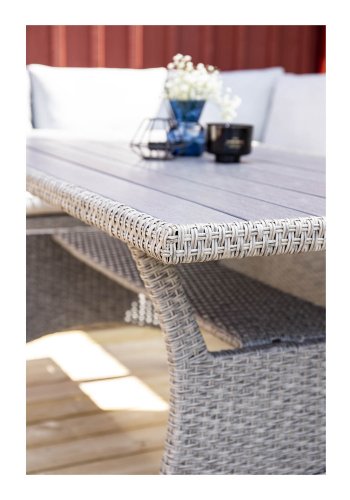 VENTURE DESIGN Leeds parasoll 3m - gr aluminium og hvit polyester 